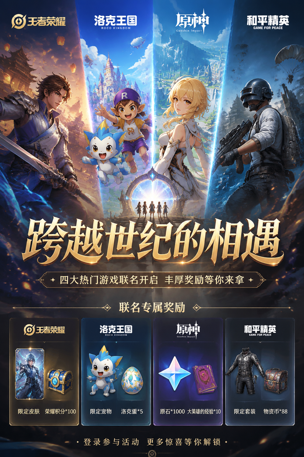 游戏联名海报模板效果图